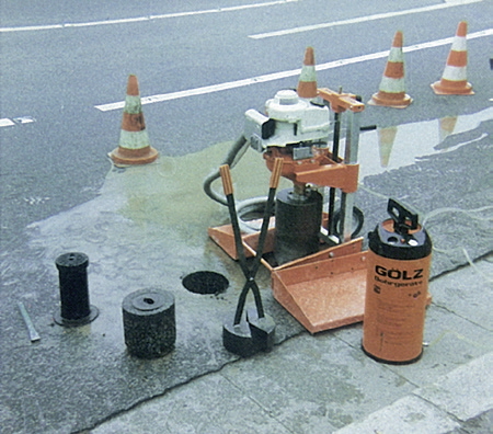 Drilling out water valves (&Oslash; 200 mm / 8")
